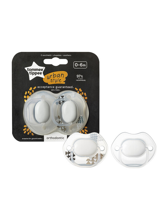Tommee Tippee Closer to Nature 2X 0-6M URBAN STYLE Soother Clear image number 2